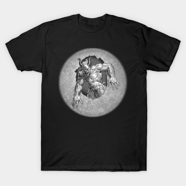 Demon Climbing Out T-Shirt by Paul_Abrams